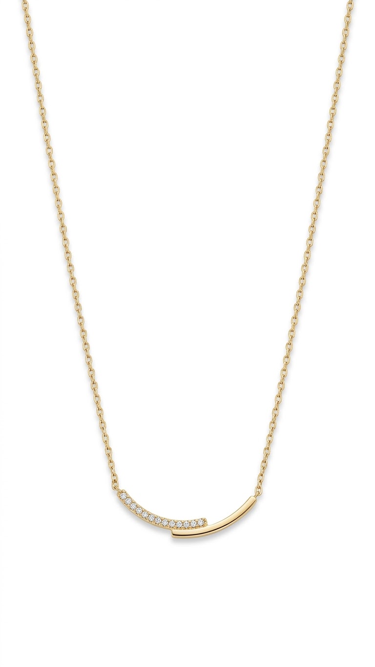 ✨ Collier Barre Pavée Dorée