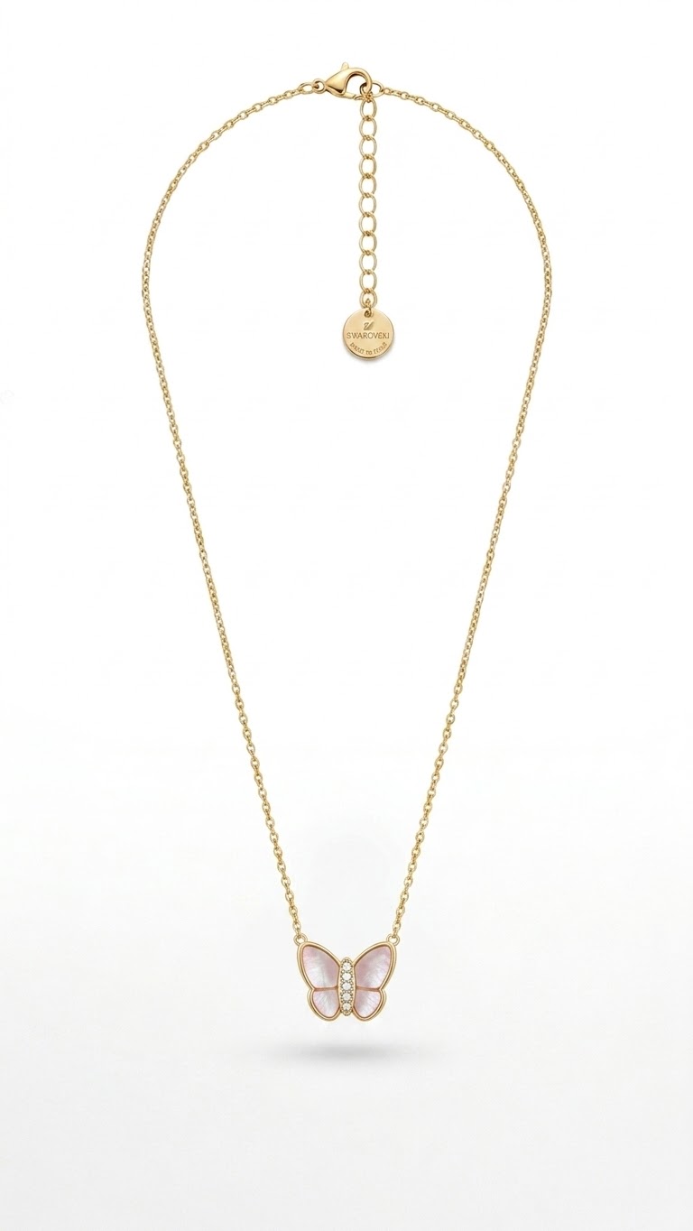 🦋 Collier Papillon Rose & Doré