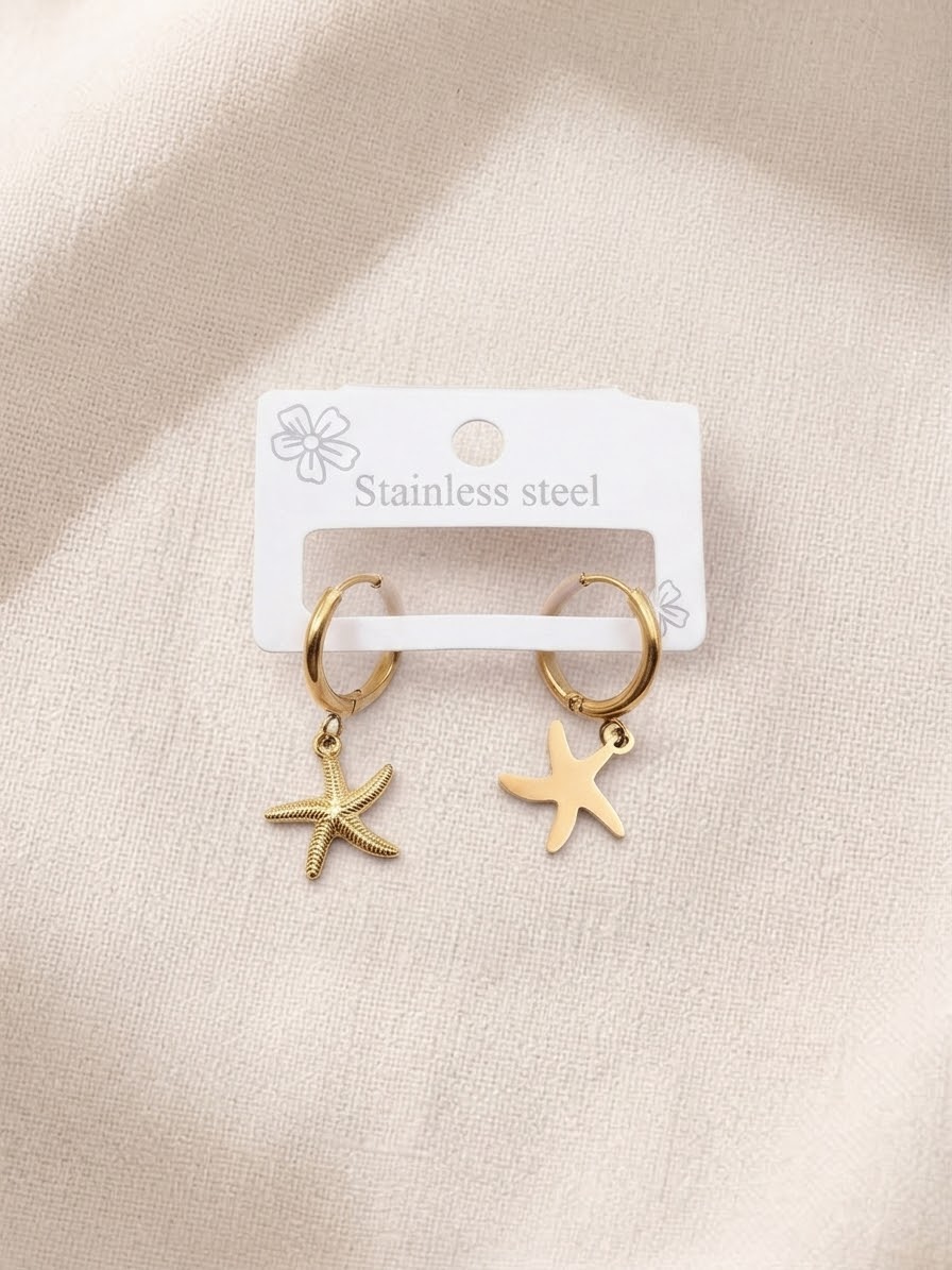 Boucles d'Oreilles Créoles Étoile de Mer ⭐🌊